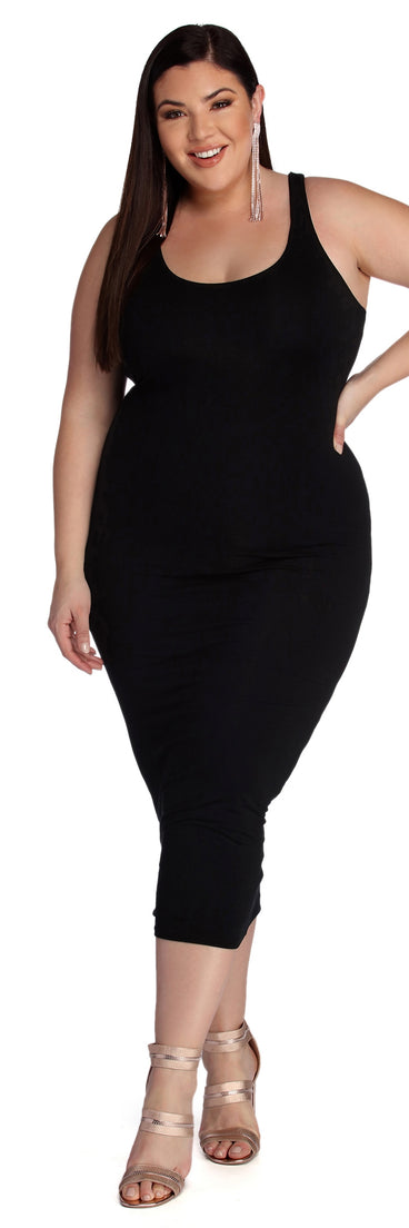 Plus Basic Essentials Midi Dress