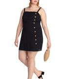 Plus Button Up Linen Mini Dress