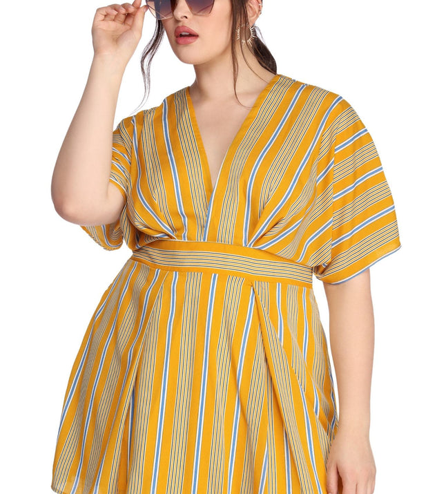 Plus Stripe Stunner Mini Dress
