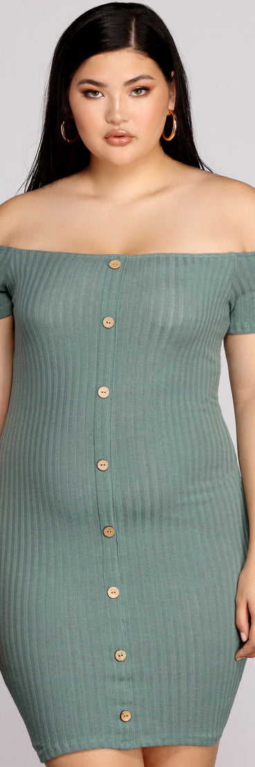 Plus Thrill Of Knit Ribbed Dress